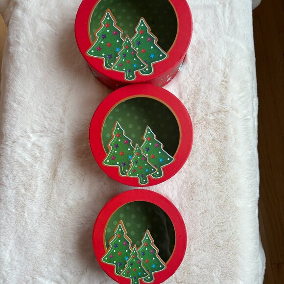 Seasonal Packaging (3) Round and Gem Stone (3) Square Christmas, Nesting Boxes - Picture 7 of 16
